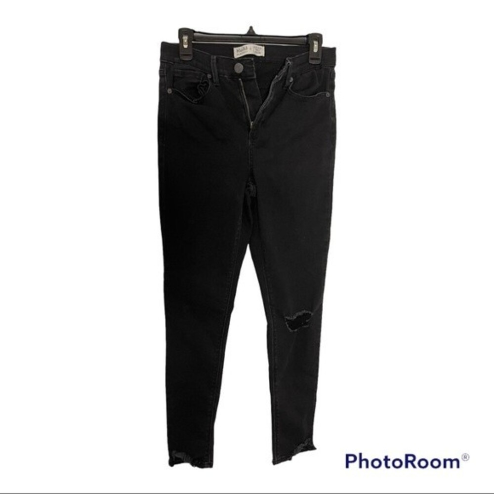 Junior's Mudd Black Ripped Skinny Jeans Size 9